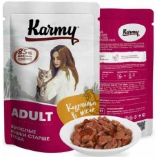 Karmy Adult Курица в желе Консервированный полнорационный корм для кошек старше 1 года 80г.x24шт.