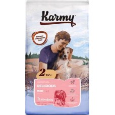 Karmy Delicious Mini Телятина сухой корм для собак мелких пород старше 1 года, привередливых в питании