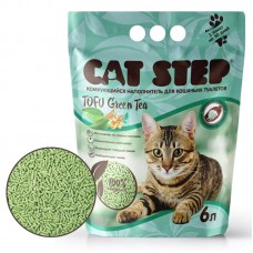 CAT STEP Тоfu Green Tea Комкующийся наполнитель растительного происхождения