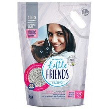 Little Friends TOFU CARBON Наполнитель комкующийся растительный с углем и легким приятным ароматом для кошачьего туалета
