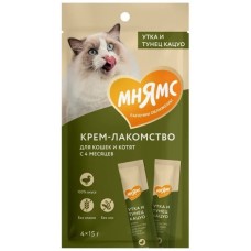 Мнямс Крем-лакомство для кошек с уткой и тунцом Кацуо