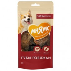 Мнямс лакомство на каждый день для собак Губы говяжьи 80 г