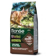 Monge Cat BWild GRAIN FREE беззерновой корм из мяса буйвола для крупных кошек всех возрастов