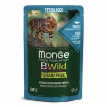 Monge Cat BWild GRAIN FREE паучи из тунца с креветками и овощами для стерилизованных кошек