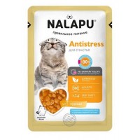 NALAPU Antistress Влажный корм для взрослых кошек с курицей и экстрактом родиолы розовой в желе 77г