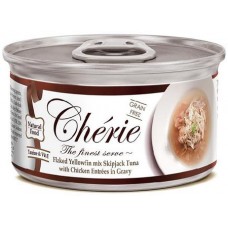 Pettric Cherie Signature gravy Влажный корм для кошек беззерновой, тунец с курицей в подливе, холистик, Flaked Tuna with Chicken Entrées in Gravy 80г.