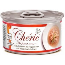 Pettric Cherie Signature gravy Влажный корм для кошек беззерновой, тунец с креветками в подливе, холистик, Flaked Tuna with Shrimp Entrées in Gravy 80г.