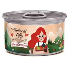Pettric Natural Kitty Влажный корм для кошек Курица с морковью в бульоне 80г.