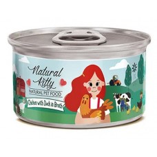 Pettric Natural Kitty Влажный корм для кошек Курица с уткой в бульоне 80г.