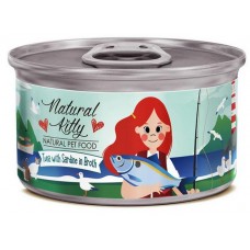 Pettric Natural Kitty Влажный корм для кошек Тунец с сардинами в бульоне 80г.