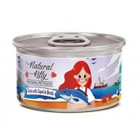 Pettric Natural Kitty Влажный корм для кошек Тунец с кальмаром в бульоне 80г.