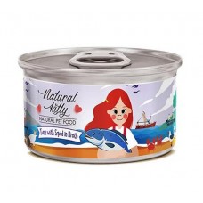 Pettric Natural Kitty Влажный корм для кошек Тунец с кальмаром в бульоне 80г.