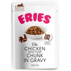 Pettric ERIES Chicken with Tuna chunk in gravy, влажный корм для кошек, курица с мясом тунца кусочки в соусе 85г. Pettric ERIES Chicken with Tuna chunk in gravy, влажный корм для кошек, курица с мясом тунца кусочки в соусе 85г.