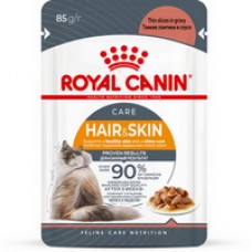 Royal Canin Hair&Skin Care влажный корм полнорационный для взрослых кошек для поддержания здоровья кожи и красоты шерсти,ломтики в соусе