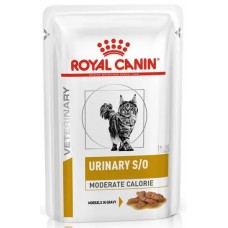 Royal Canin URINARY S/O MODERATE CALORIE Влажный корм для кошек, склонных к набору веса, при мочекаменной болезни, кусочки в соусе