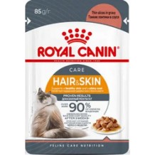 Royal Canin Hair&Skin Care Влажный корм для взрослых кошек для поддержания здоровья кожи и красоты шерсти, тонкие ломтики в соусе