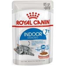 Royal Canin ​​Indoor Sterilized 7+ Влажный корм для кастрированных и стерилизованных кошек (в возрасте от 7 до 12 лет), живущих в помещении, кусочки в соусе.