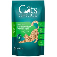 Cat's choice Древесный впитывающий наполнитель 80 л/20 кг