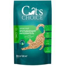 Cat's choice Древесный впитывающий наполнитель 80 л/20 кг