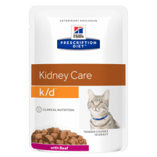 Hill's Prescription Diet  Feline k/d пауч для кошек лечение заболеваний почек говядина