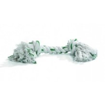 Beeztees Игрушка для собак "Канат с 2-мя узлами" мятный вкус,бело-зеленый