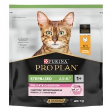 PRO PLAN® Sterilised DELICATE DIGESTION Сухой корм для взрослых стерилизованных кошек с чувствительным пищеварением с курицей 400г