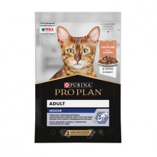 PRO PLAN® INDOOR Влажный корм для взрослых кошек, живущих дома, с лососем в соусе, 85 г