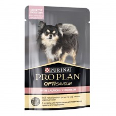 PURINA PRO PLAN пауч для взрослых собак с лососем чувствительное пищеварение