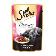Sheba Pleasure паучи для кошек говядина и кролик